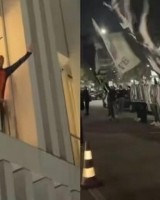 都体：尤文球迷来到酒店外支持新主帅，图多尔向球迷们挥手致意